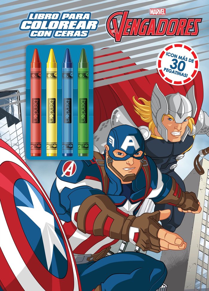 LOS VENGADORES. LIBRO PARA COLOREAR CON CERAS, de MARVEL | portada del libro