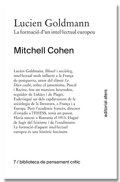 LUCIEN GOLDMANN, de COHEN, MITCHELL | portada del libro