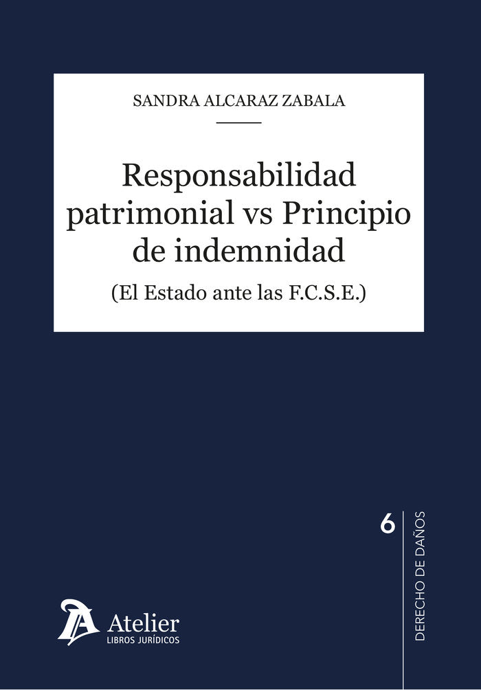 RESPONSABILIDAD PATRIMONIAL VS PRINCIPIO DE INDEMNIDAD, de SANDRA ALCARAZ ZABALA | portada del libro