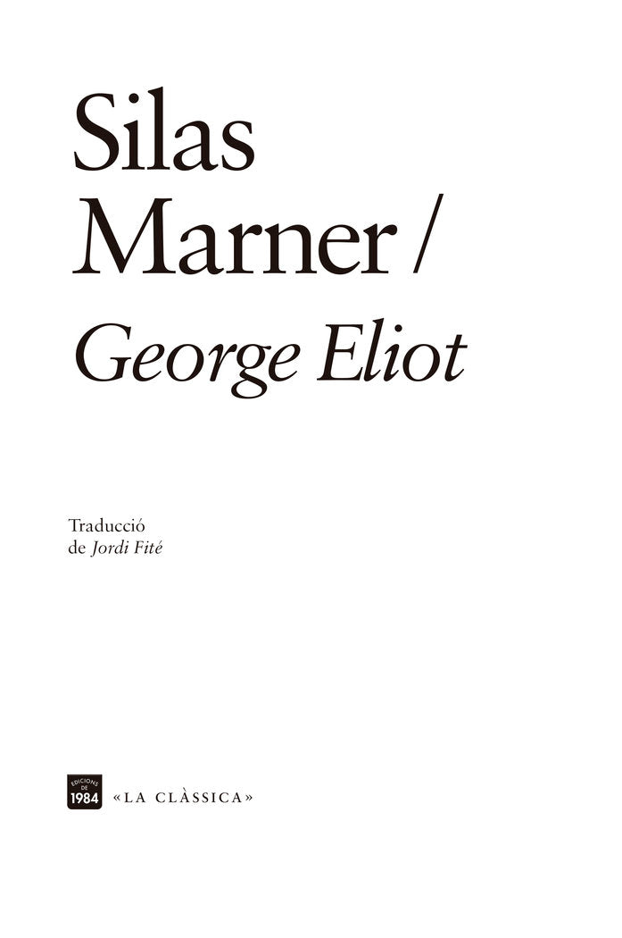 SILAS MARNER, de ELIOT, GEORGE | portada del libro
