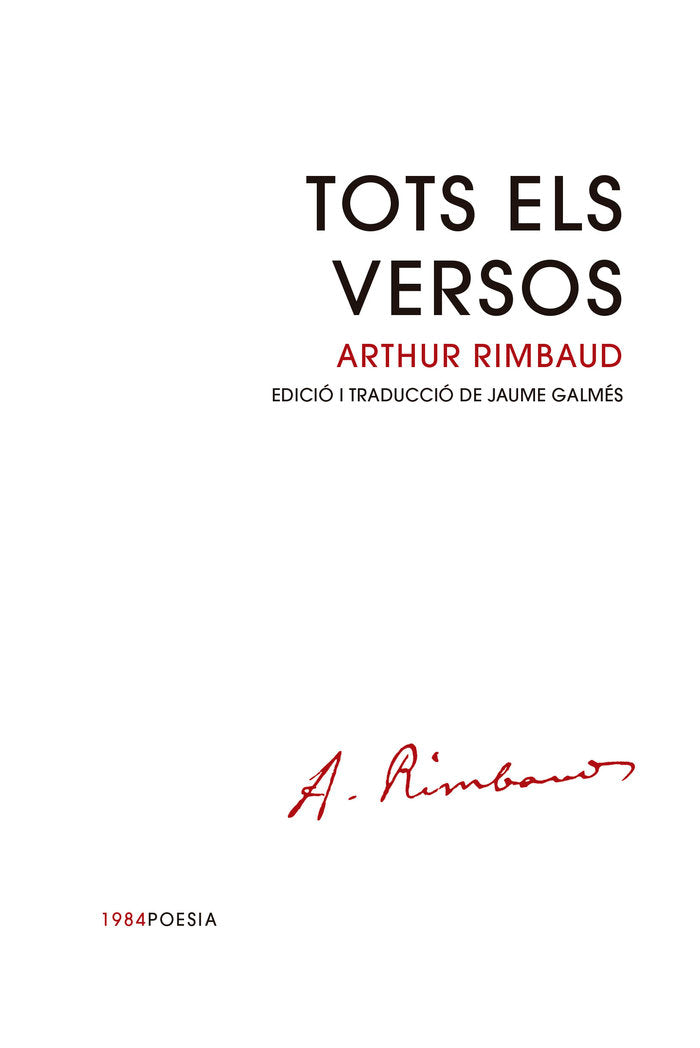 Tots els versos, de RIMBAUD, ARTHUR | portada del libro