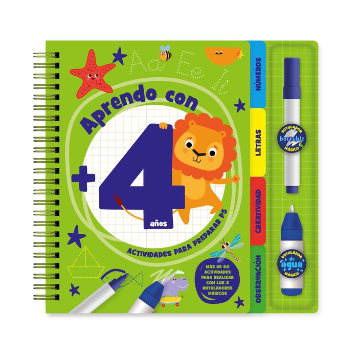 APRENDO CON - 4 AÑOS, de VARIOS | portada del libro