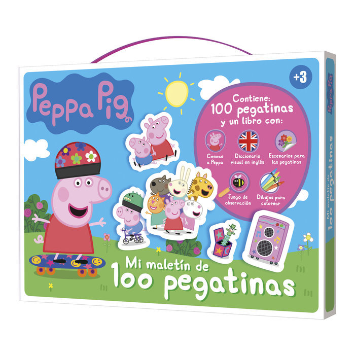 MALETIN 100 PEGATINAS PEPPA PIG, de IMAGILAND | portada del libro