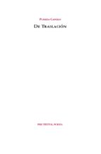DE TRASLACIÓN, de Pureza Canelo | portada del libro