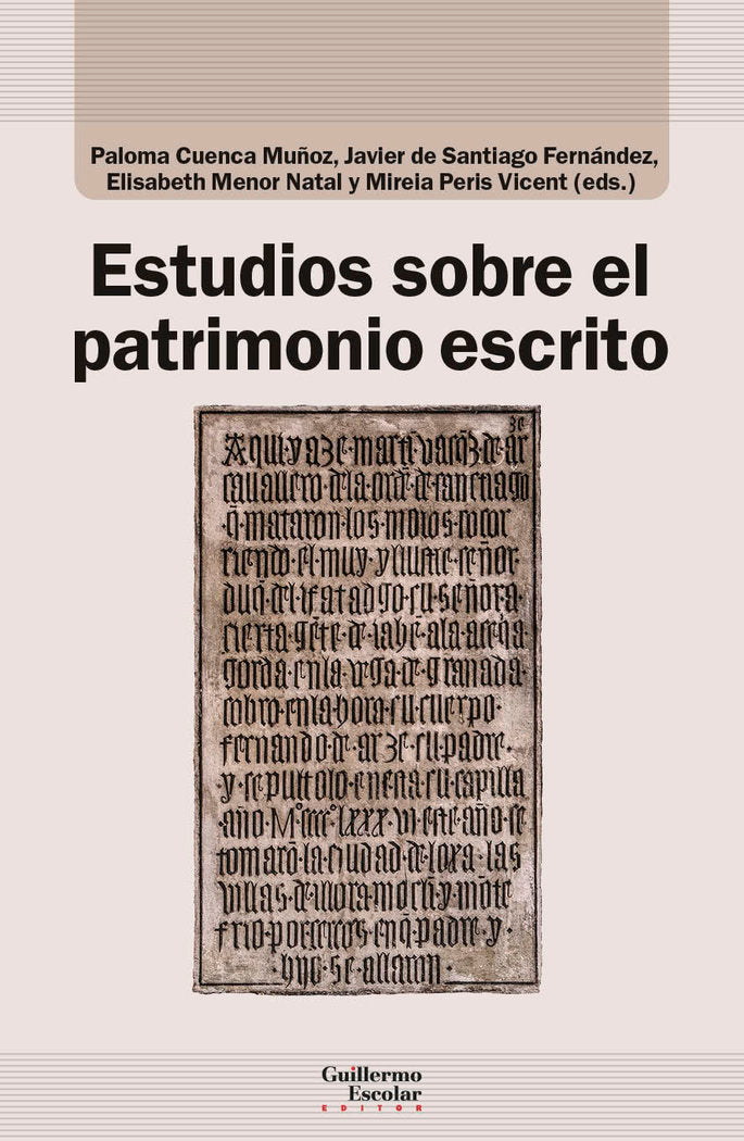 Estudios sobre el patrimonio escrito | portada del libro