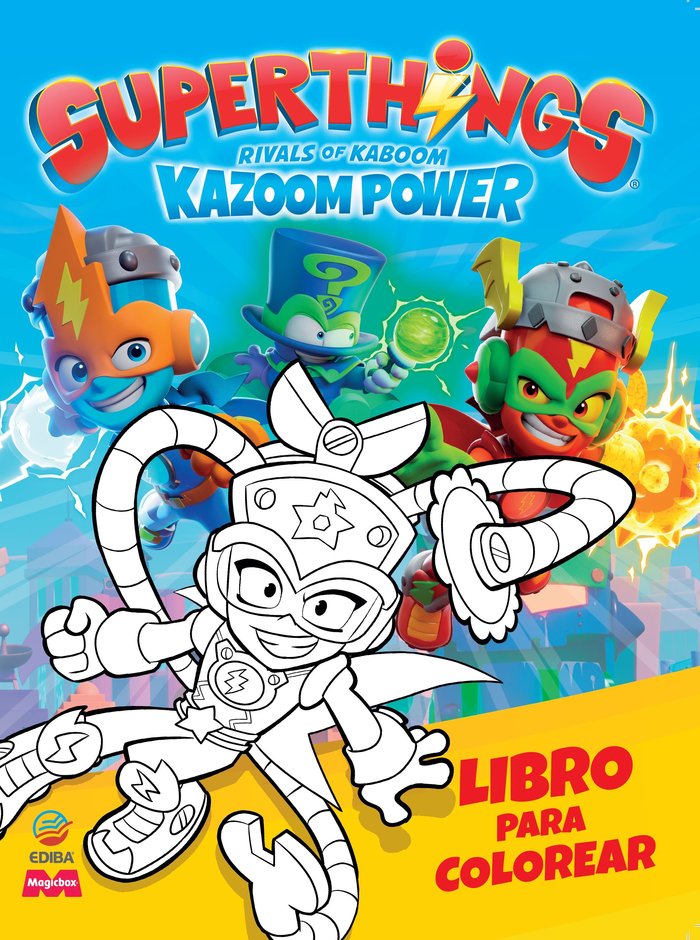 LIBRO PARA COLOREAR SUPERTHINGS KAZOOM POWER BATTLE, de AA.VV. | portada del libro