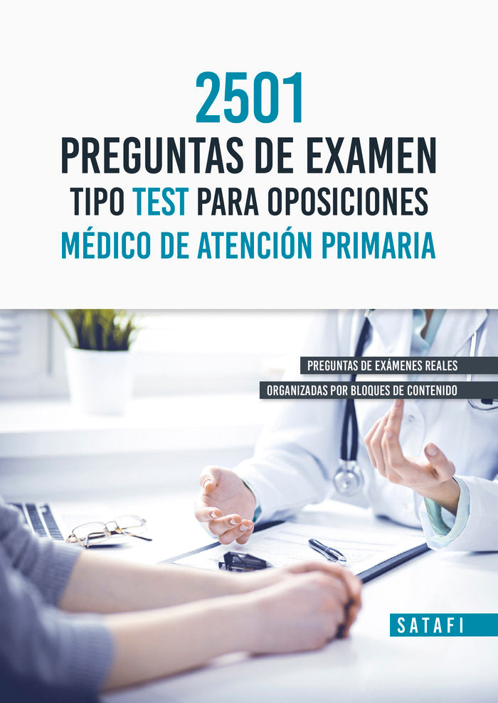 2501 PREGUNTAS EXAMEN TIPO TEST PARA OPOSICION MEDICO PRIMA | portada del libro