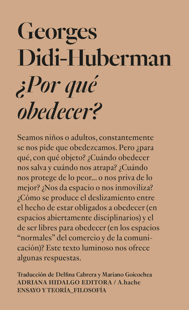 POR QUE OBEDECER, de DIDI-HUBERMAN,GEORGES | portada del libro