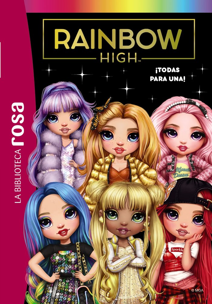 BIBLIOTECA ROSA RAINBOW HIGH 5 TODAS PARA UNA, de RUBIO-BARREAU, VANESSA | portada del libro