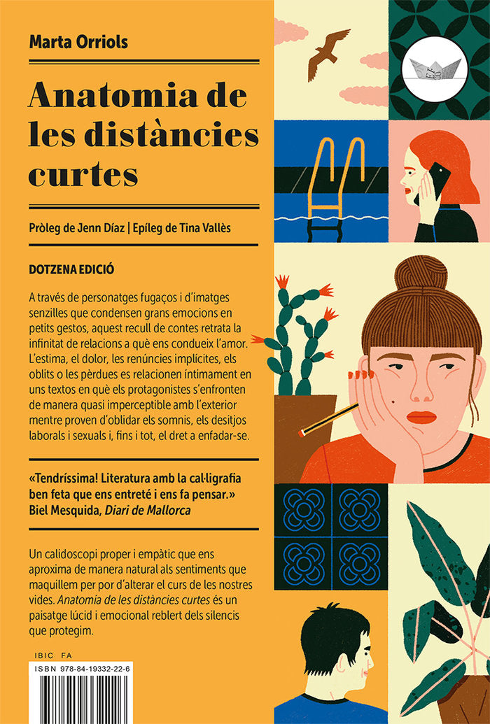 ANATOMIA DE LES DISTANCIES CURTES, de ORRIOLS BALAGUER, MARTA | portada del libro