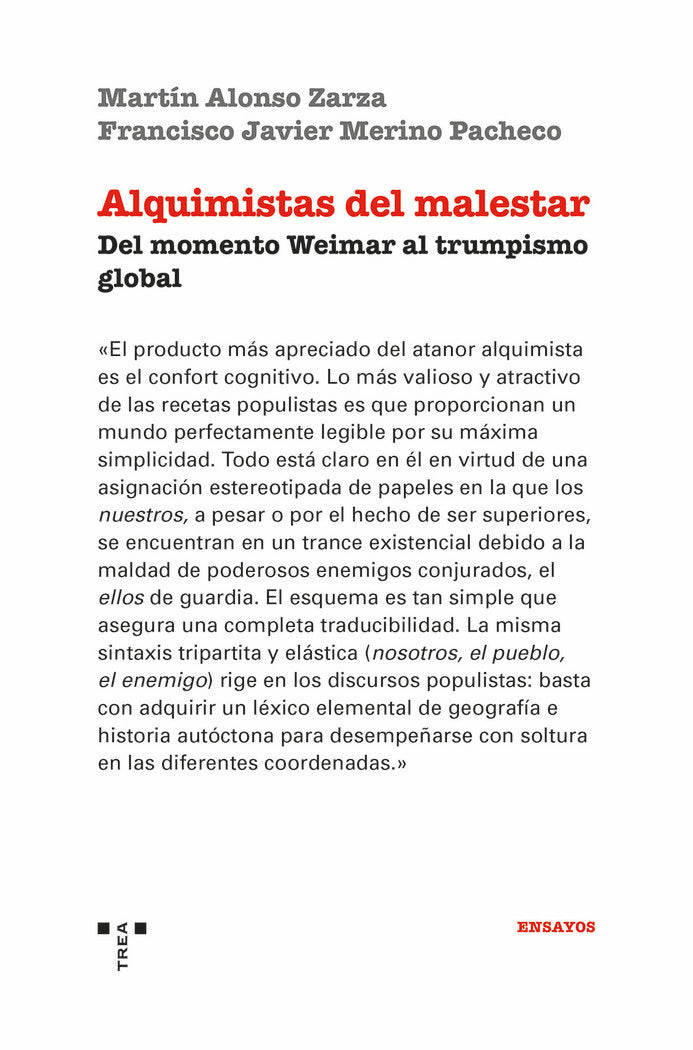 ALQUIMISTAS DEL MALESTAR, de Alonzo Zarza, Martín | portada del libro