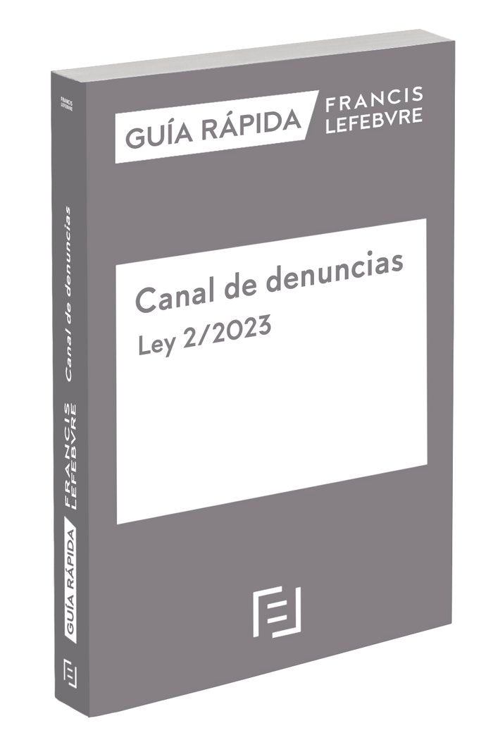 CANAL DE DENUNCIAS LEY 2/2023 | portada del libro