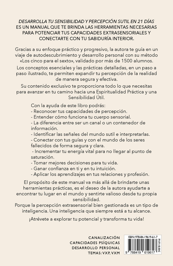 DESARROLLA TU SENSIBILIDAD Y PERCEPCION SUTIL EN 21 DIAS, de BOROTAU, TERESA | portada del libro
