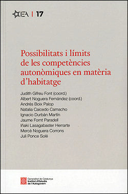 POSSIBILITATS I LIMITS DE LES COMPETENCIES AUTONOMIQUES EN, de BOIX PALOP, ANDRES | portada del libro