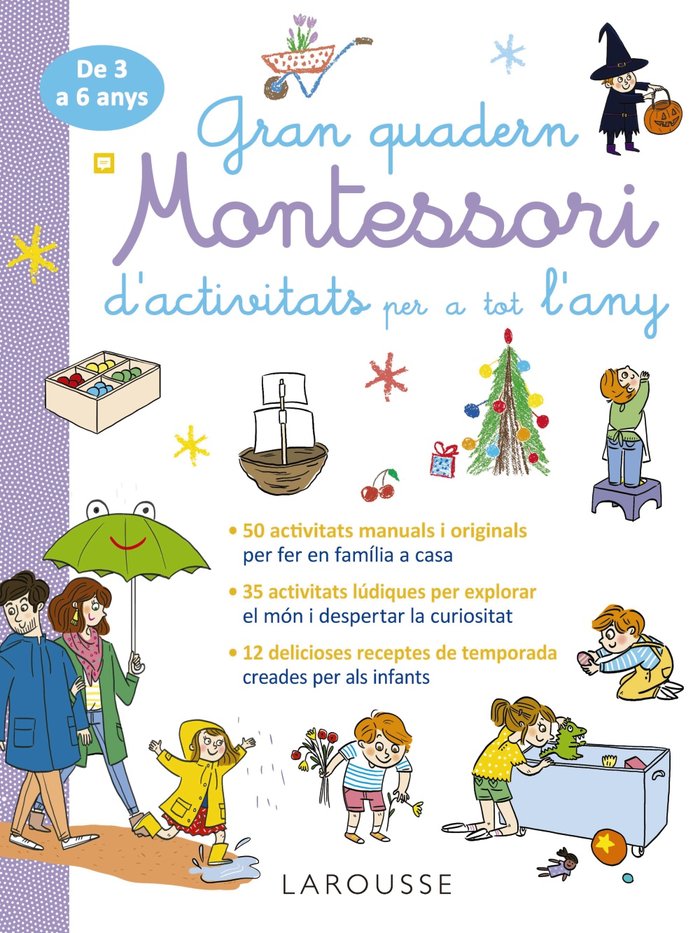 Gran quadern Montessori d'activitats per a tot l'any, de LAROUSSE EDITORIAL | portada del libro