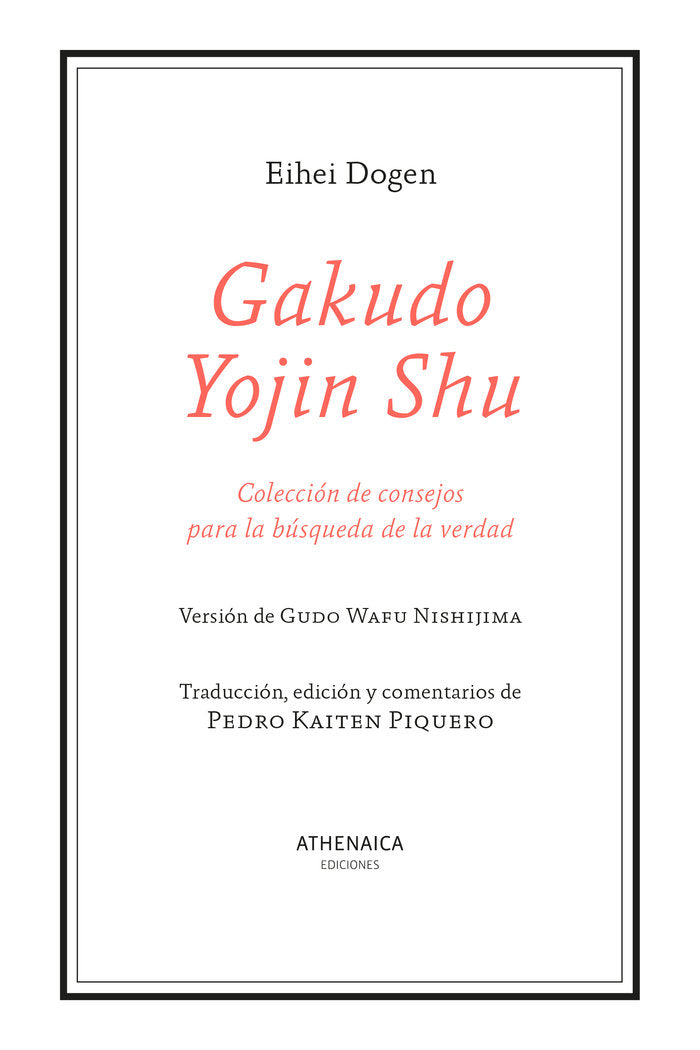 GAKUDO YOJIN SHU, de DOGEN, EIHEI | portada del libro