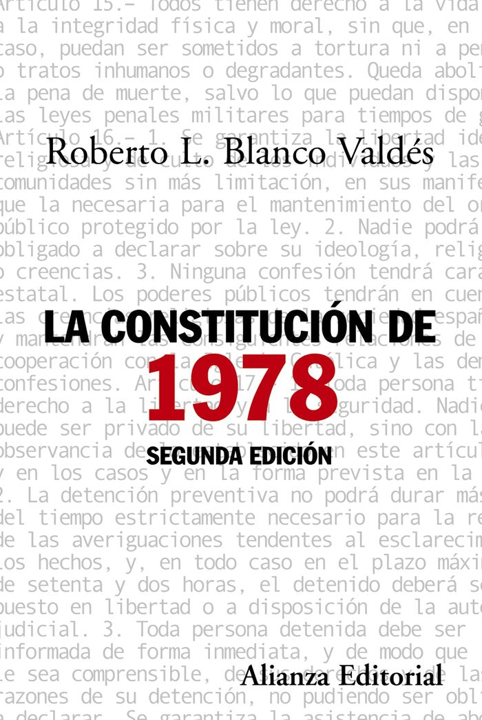 La Constitución de 1978, de Blanco Valdés Valdés, Roberto L. | portada del libro