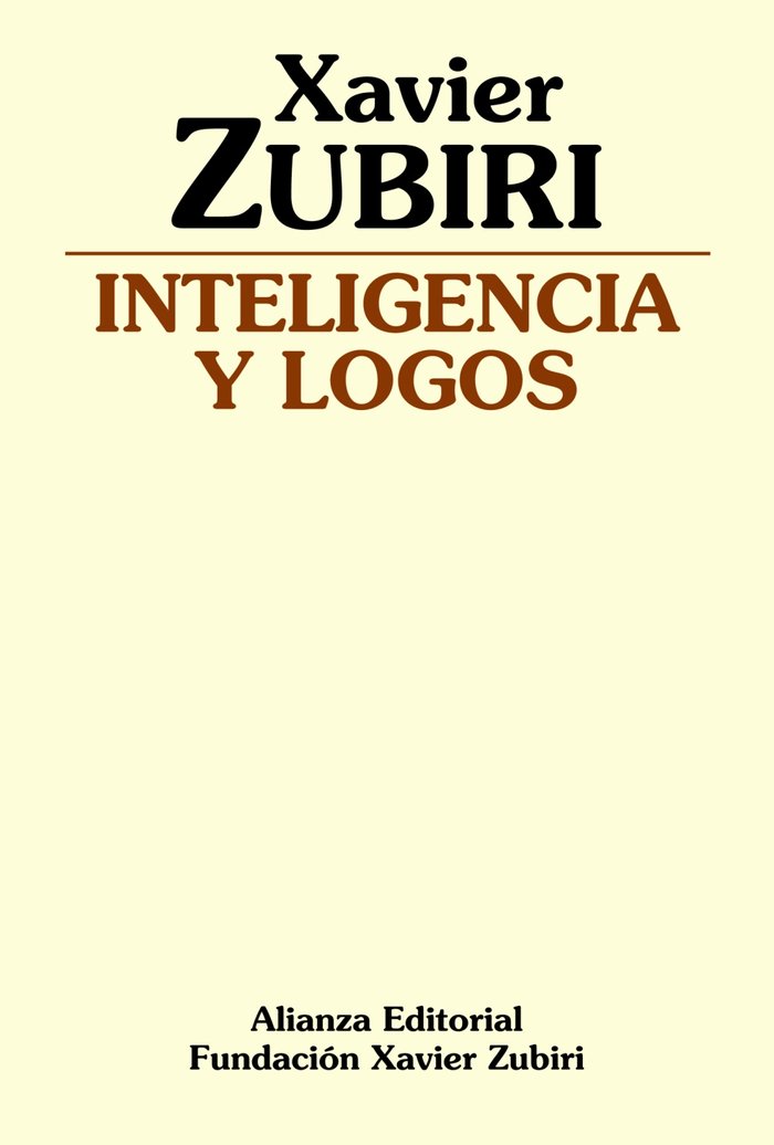 Inteligencia y logos, de Zubiri, Xavier | portada del libro