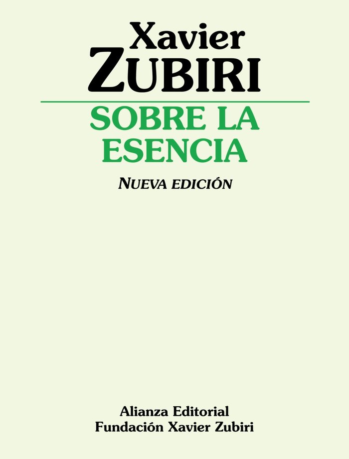 Sobre la esencia, de Zubiri, Xavier | portada del libro