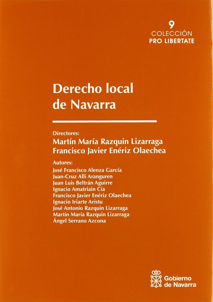 Derecho local de Navarra, de Alenza García | portada del libro