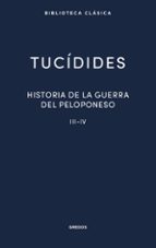 HISTORIA DE LA GUERRA DEL PELOPONESO III-IV, de Tucídides | portada del libro