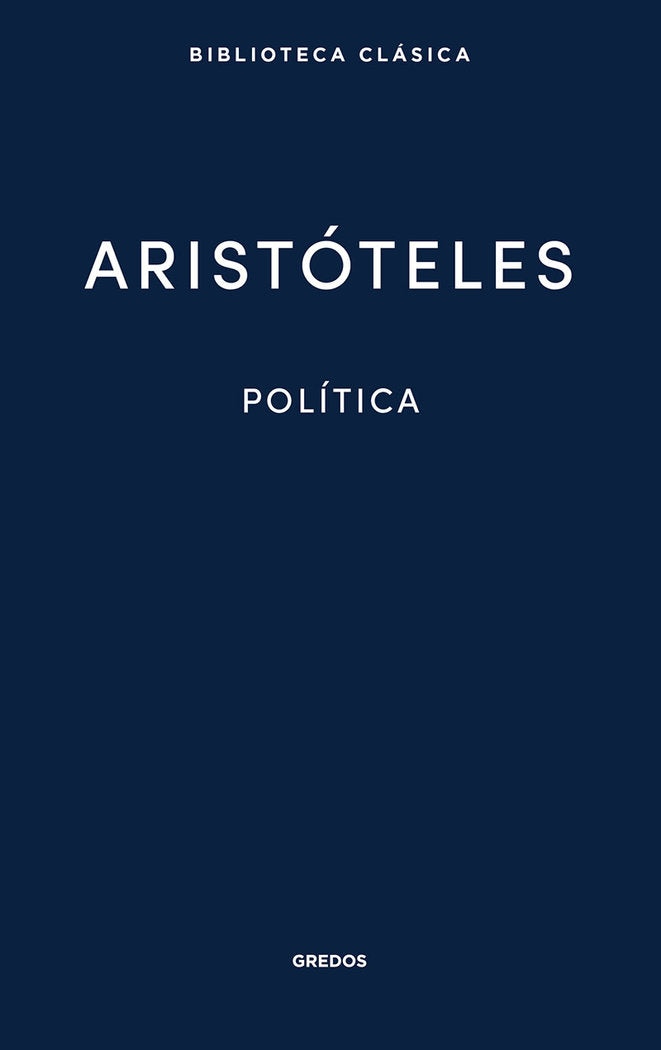 POLÍTICA, de ARISTOTELES | portada del libro
