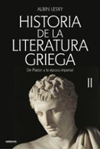 HISTORIA DE LA LITERATURA GRIEGA II, de Albin Lesky | portada del libro