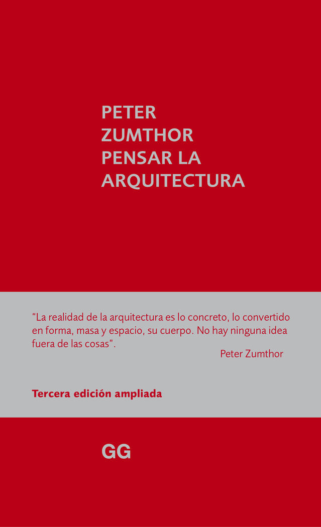 Pensar la arquitectura, de Zumthor, Peter | portada del libro