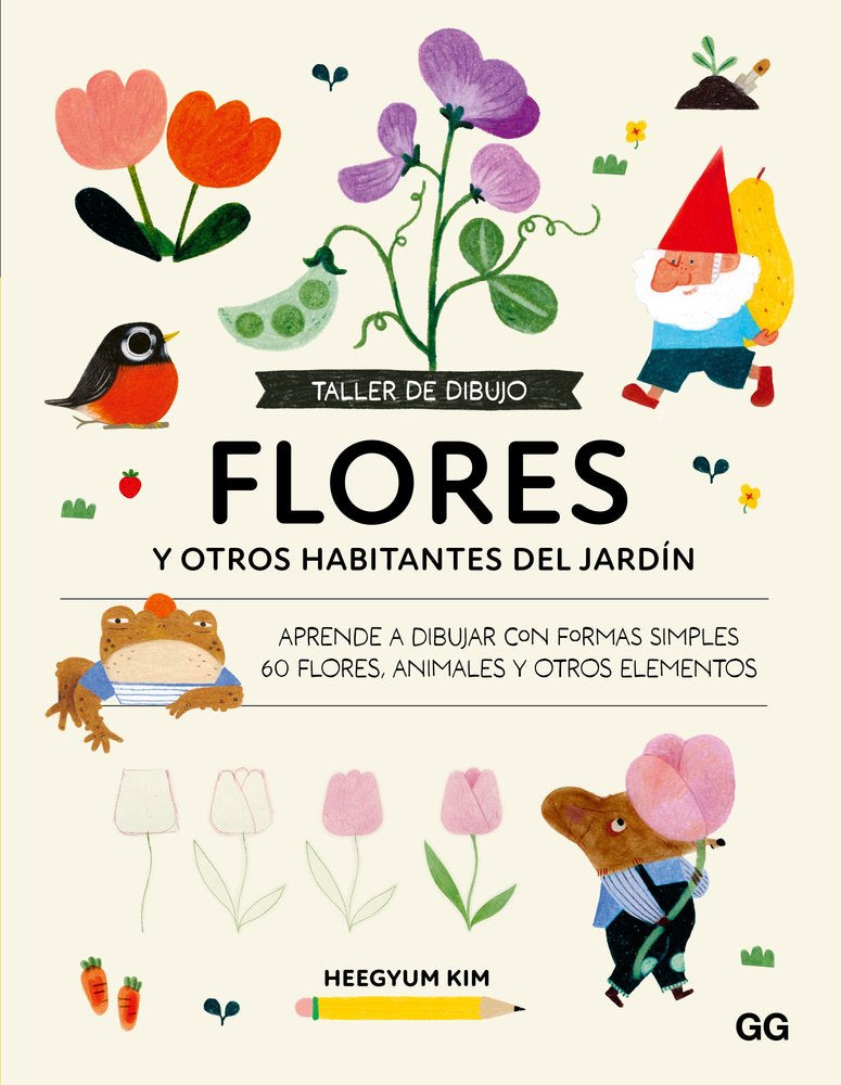 TALLER DE DIBUJO. FLORES, de KIM, HEEGYUM | portada del libro