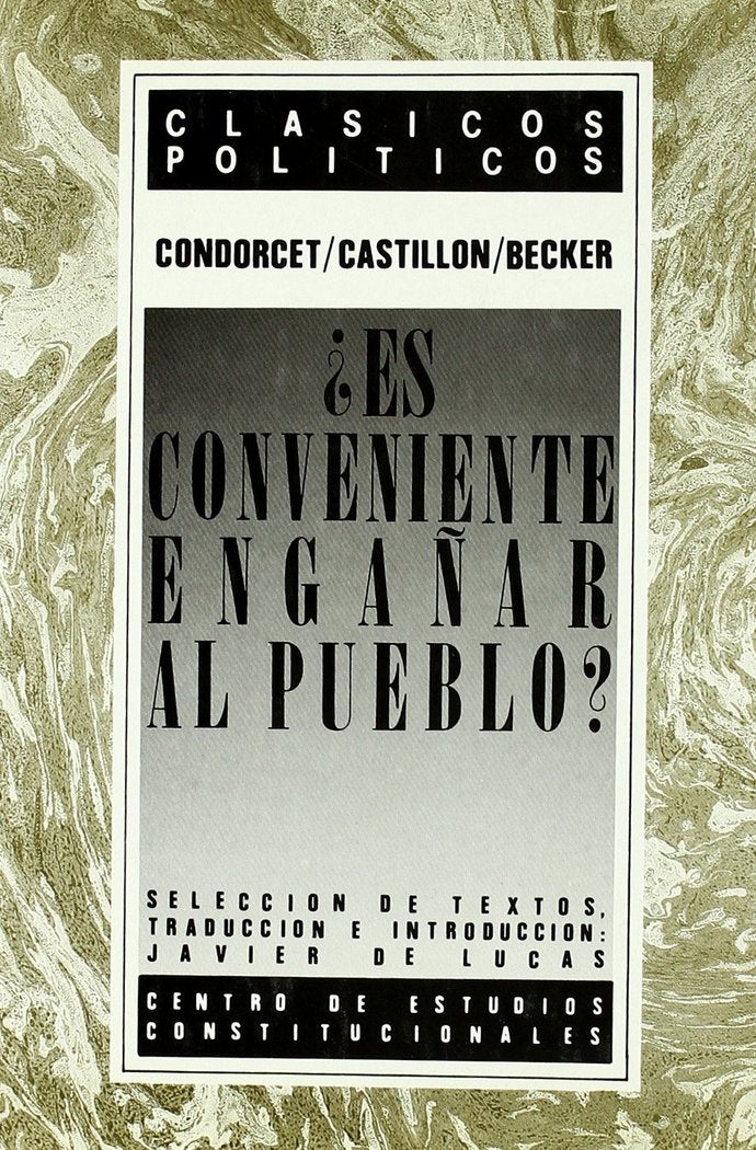 ¿ES CONVENIENTE ENGAÑAR AL PUEBLO?, de AA.VV. | portada del libro