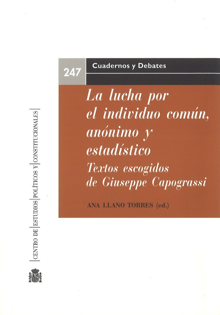 La lucha por el individuo común, anónimo y estadístico, de Capograssi, Giuseppe | portada del libro