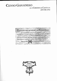 Censo ganadero de 1752 de la Corona de Castilla | portada del libro