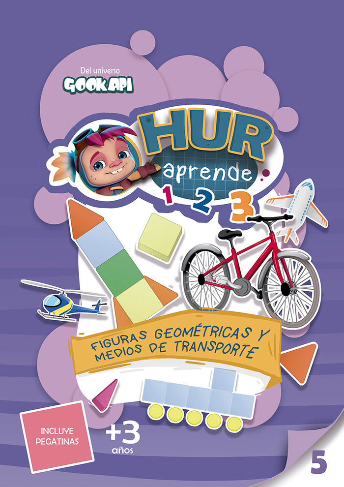HUR APRENDE 5 FIGURAS GEOMETRICAS Y MEDIOS DE TRANSPORTE, de LEIRE BEREIKUA BARINAGARREMENTERIA-AYANT | portada del libro