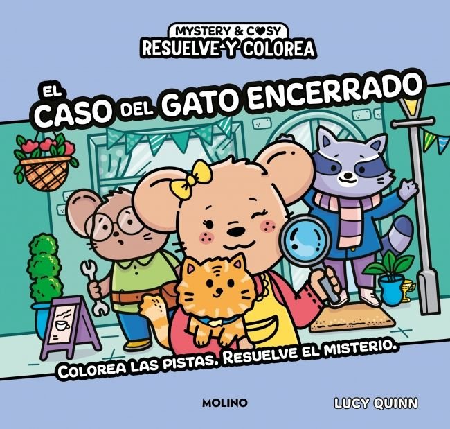 El caso del gato encerrado (Resuelve y colorea), de LUCY QUINN | portada del libro