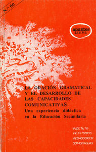 La oración gramatical y el desarrollo de las capacidades comunicativas, de SANCHEZ DE MEDINA CONTRERAS, MARIA ROSA | portada