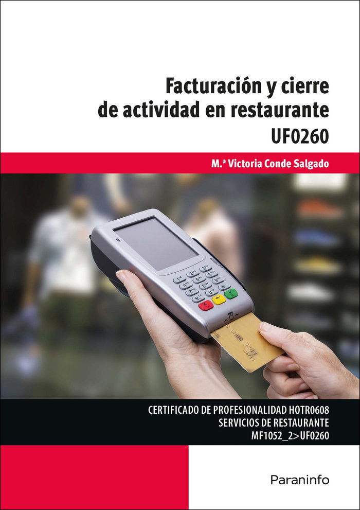 Facturación y cierre de actividad en restaurante, de CONDE SALGADO, Mª VICTORIA | portada del libro
