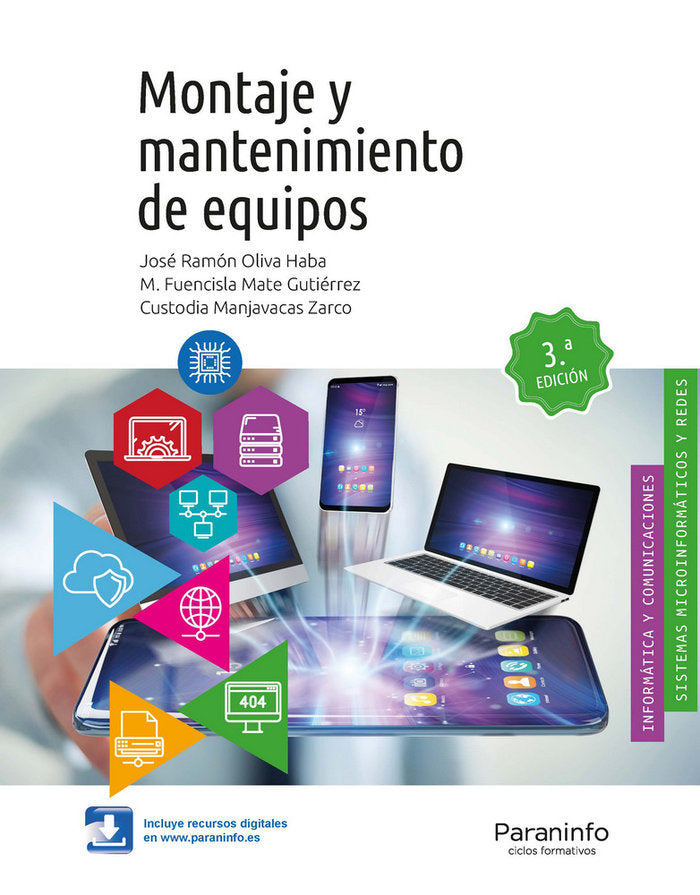 Montaje y mantenimiento de equipos 3.ª edición 2019, de MATE GUTIERREZ, M. FUENCISLA | portada del libro