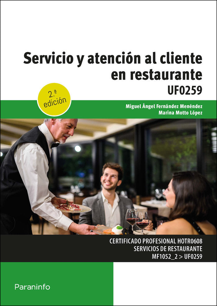 SERVICIO Y ATENCION AL CLIENTE EN RESTAURANTE, de MOTTO LOPEZ, MARINA | portada del libro