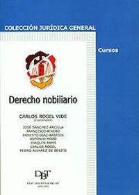 Derecho nobiliario, de Álvarez de Benito, Pedro | portada del libro