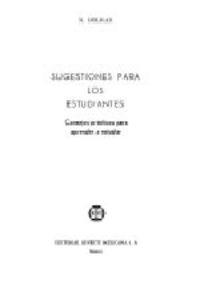 Sugestiones para los estudiantes, de DELMAR | portada del libro