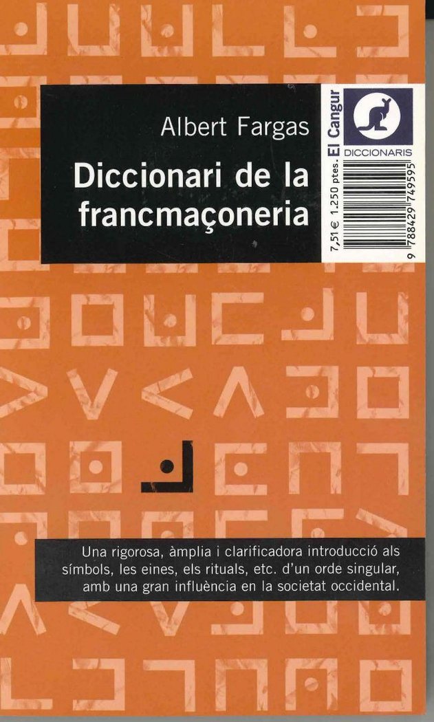 Diccionari de la francmaçoneria, de Fargas Bespin | portada del libro