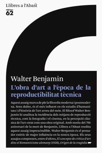 L'obra d'art a l'època de la seva reproductibilitat tècnica., de Benjamin | portada del libro