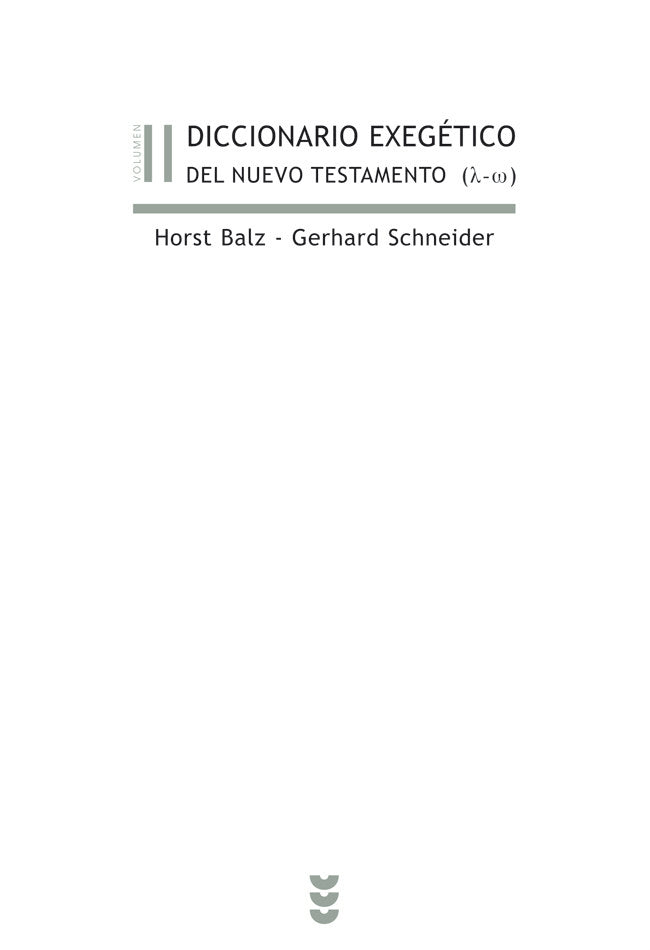 Diccionario exegético del Nuevo Testamento (L-Z), de BALZ | portada del libro