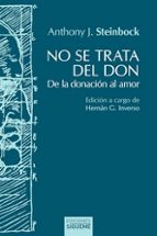 NO SE TRATA DEL DON, de ANTHONY J. STEINBOCK | portada del libro