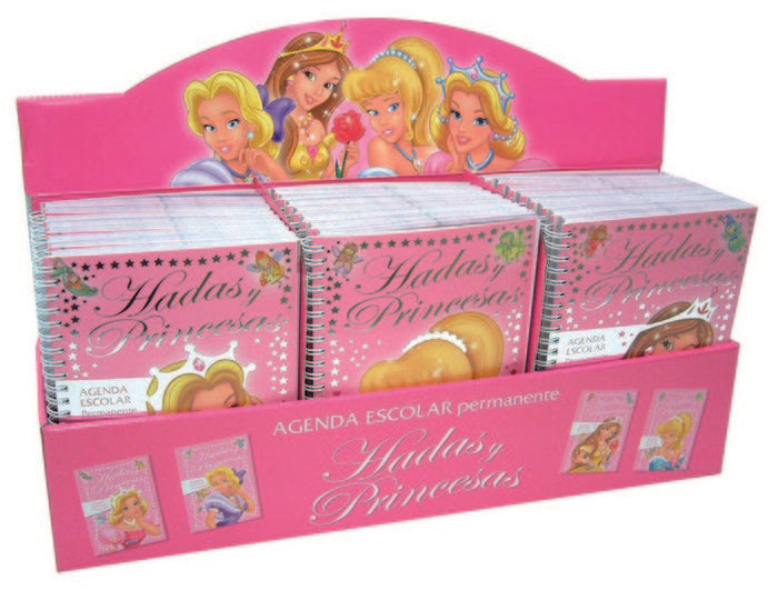 Estuche agenda escolar permanente hadas y princesas (24 ejemplares), de AA.VV. | portada del libro