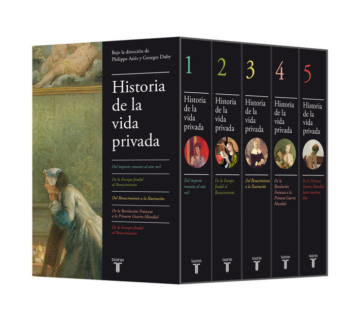 Historia de la vida privada (edición estuche con los 5 volúmenes), de Philippe Airès y Georges Duby | portada del libro