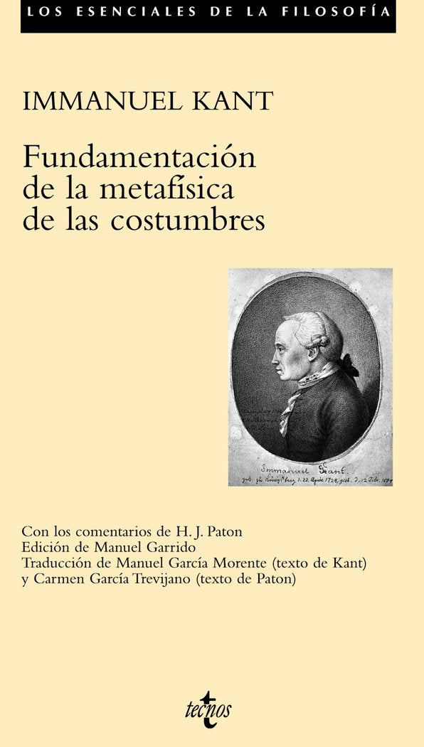 Fundamentación de la metafísica de las costumbres, de Kant, Immanuel | portada del libro