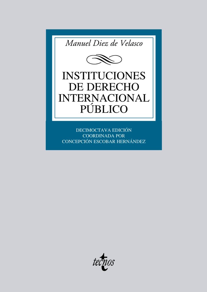 Instituciones de Derecho Internacional público, de Diez de Velasco, Manuel | portada del libro