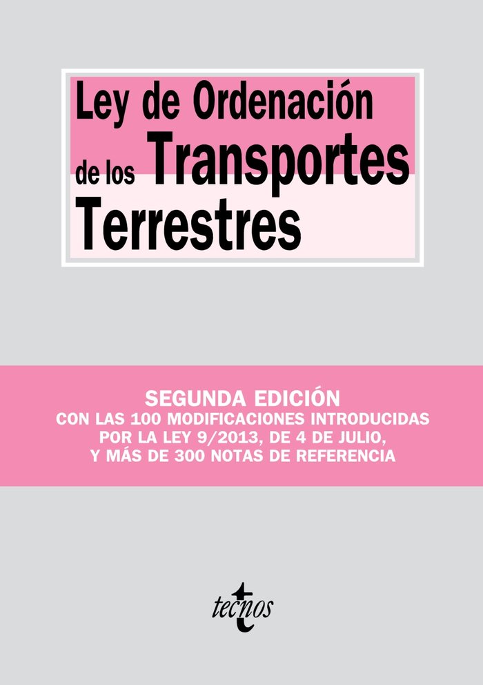 Ley de Ordenación de los Transportes Terrestres, de Editorial Tecnos | portada del libro