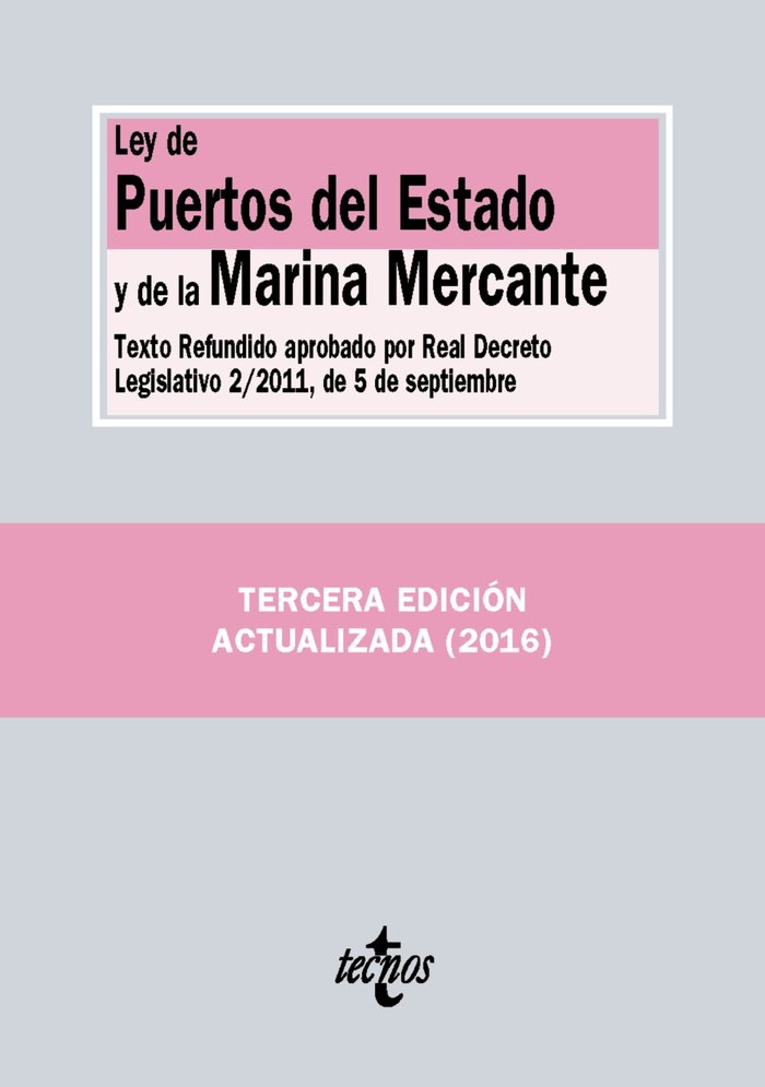 Ley de Puertos del Estado y de la Marina Mercante, de Editorial Tecnos | portada del libro
